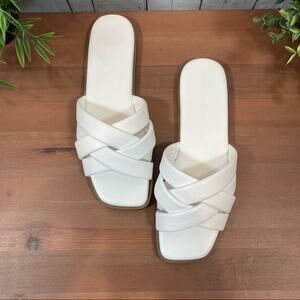 French Connection Women's Shore Flat Slip-on Criss Cross Sandals Size 6